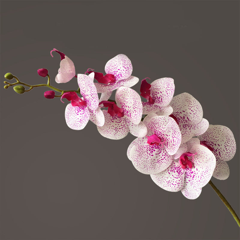 Artificial Flower Film Phalaenopsis Nine Heads Single Branch Artificial Flower Feel Chinese Home Living Room Decoration Flower Arrangement