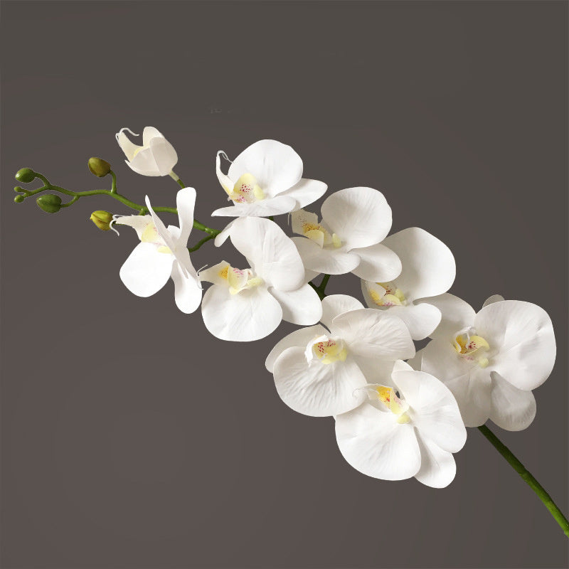 Artificial Flower Film Phalaenopsis Nine Heads Single Branch Artificial Flower Feel Chinese Home Living Room Decoration Flower Arrangement