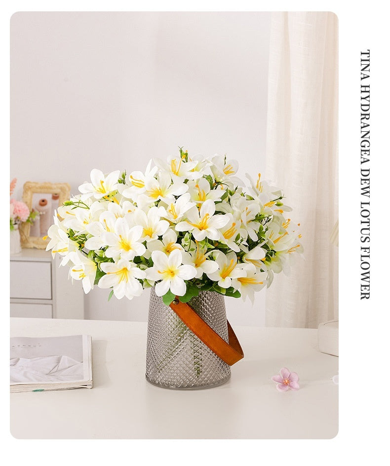 Wedding Home Decoration Simulation 5 Fork 10 Head Qicai Lily